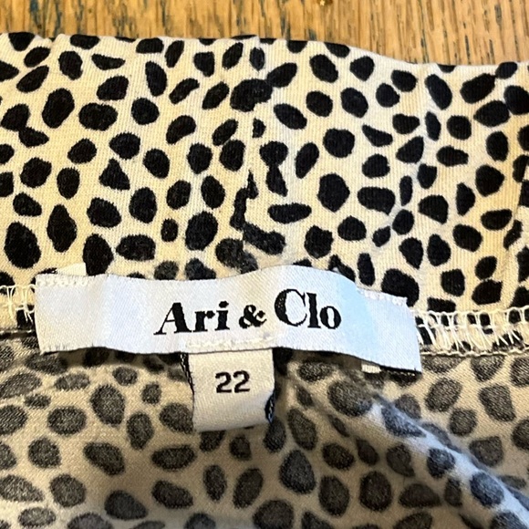 Ari & Clo Animal Print Drawstring Midi Skirt Size 22 - Picture 2 of 10